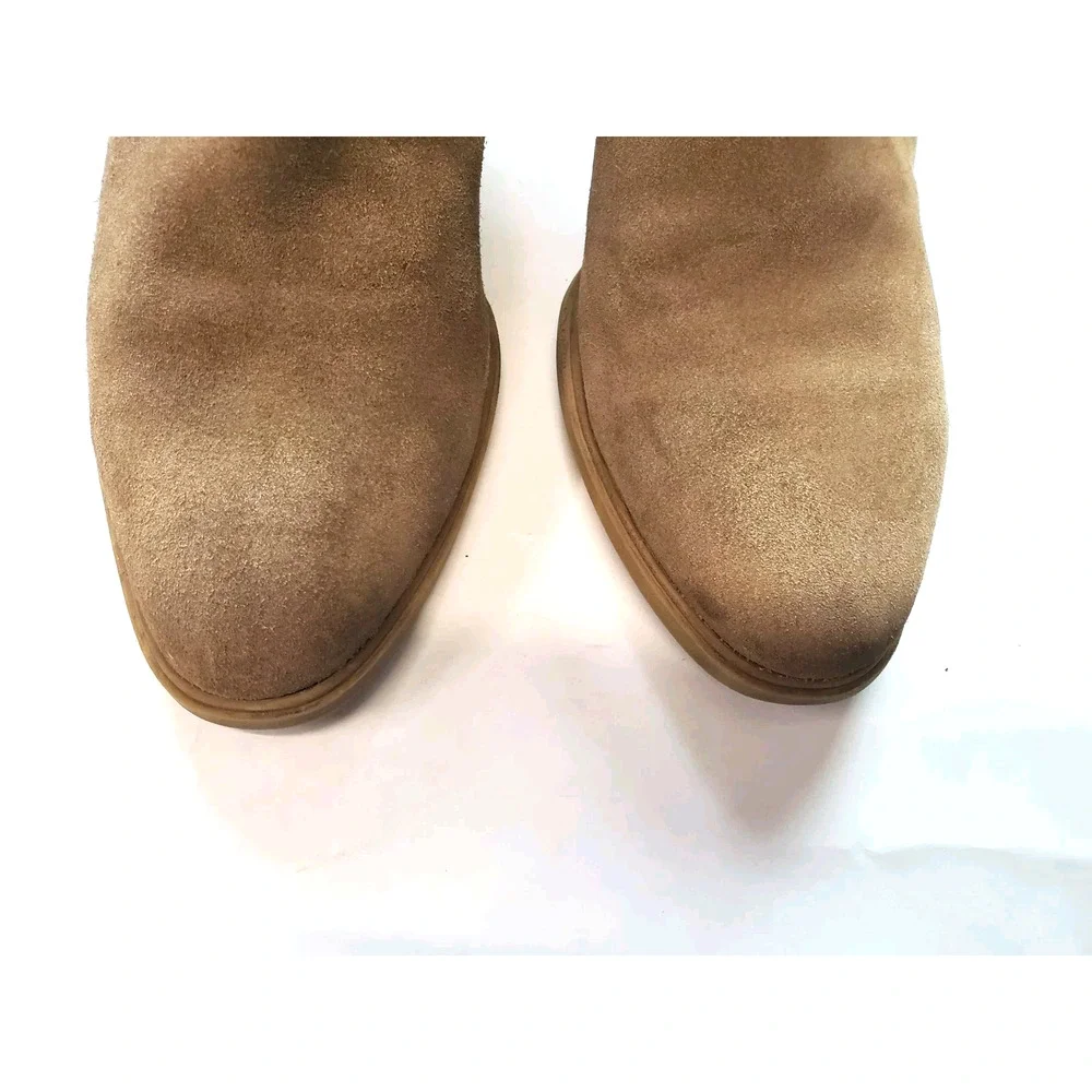 Steve Madden Ankle Boots Womens 11 Brown Faander Side Zip Block‎ Heels Suede